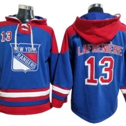 New York Rangers #13 Alexis Lafrenière Blue Ageless Must-Have Lace-Up Pullover Hoodie