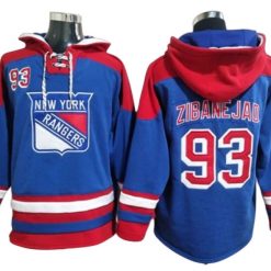 New York Rangers #93 Mika Zibanejad Blue Ageless Must-Have Lace-Up Pullover Hoodie