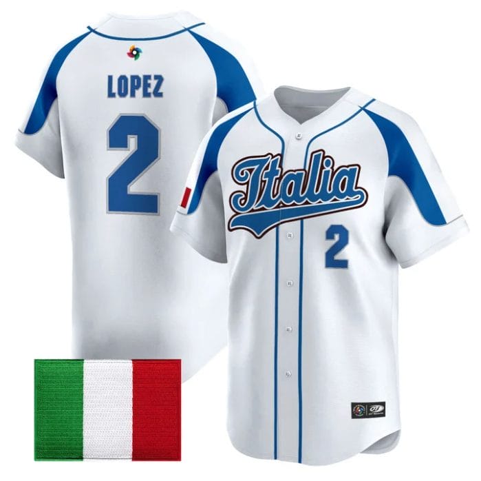 Nicky Lopez Jersey #2 Team Italy 2026 World Baseball Classic Stitched - Image 3