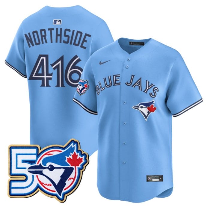 Alternative view of NorthSide Jersey #416 Toronto Blue Jays 50 Seasons Patch Stitched