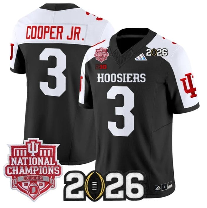 Omar Cooper Jr Jersey #3 Hoosiers 2025 National Champions 2026 Patch