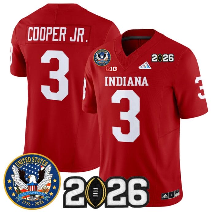 Omar Cooper Jr Jersey #3 Hoosiers United States 250th Patch V2 Stitched - Image 4