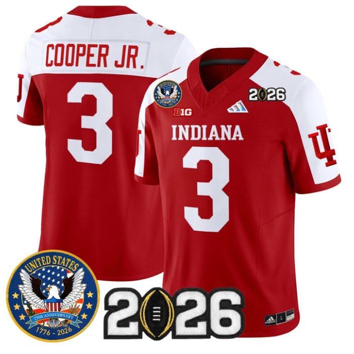 Omar Cooper Jr Jersey #3 Hoosiers United States 250th Patch V2 Stitched - Image 3