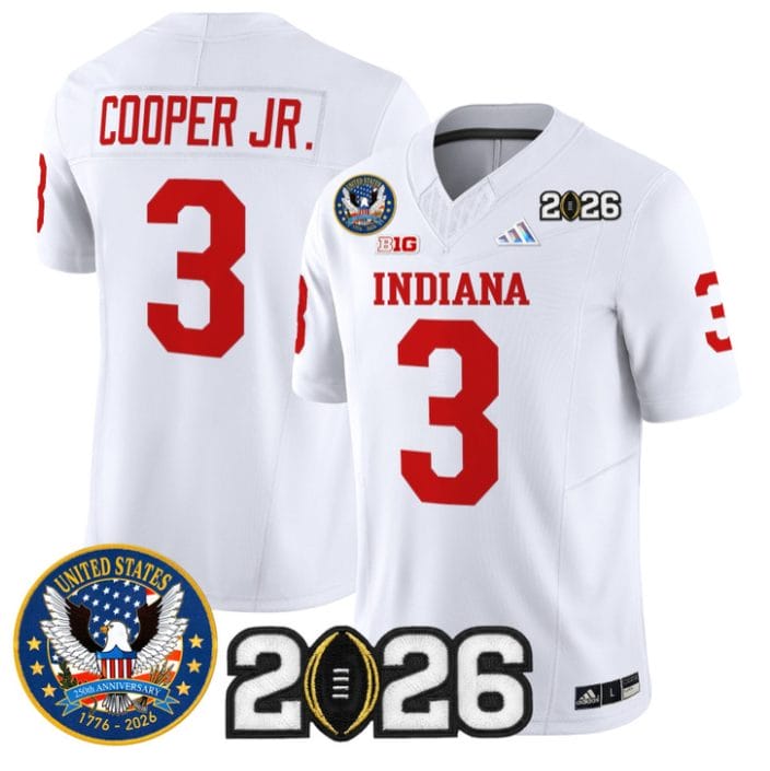 Omar Cooper Jr Jersey #3 Hoosiers United States 250th Patch V2 Stitched - Image 5
