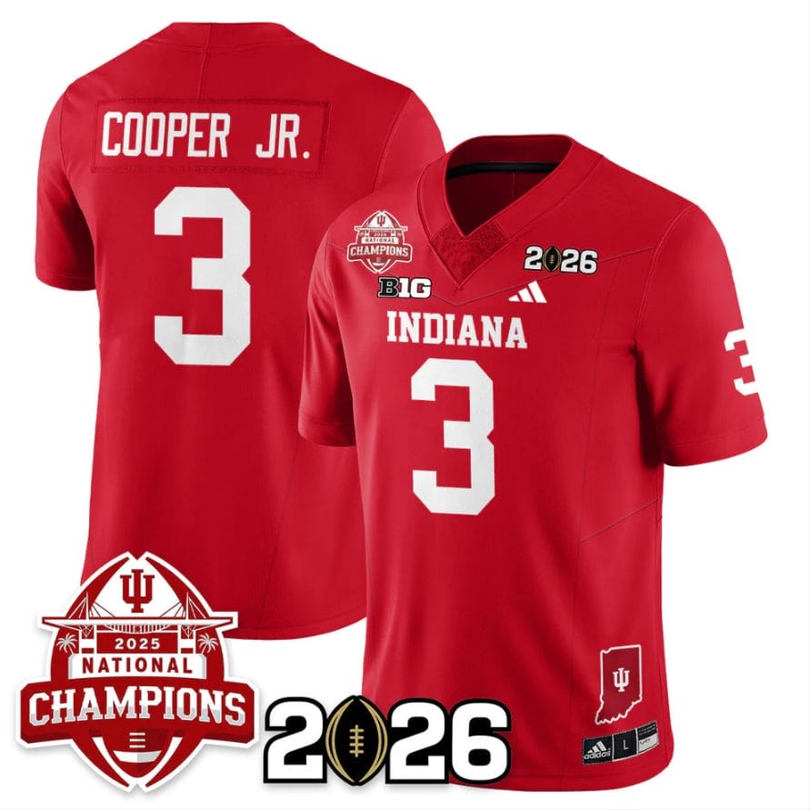 Omar Cooper Jr Jersey #3 Indiana Hoosiers 2025 National Champions V2 Stitched - Image 4