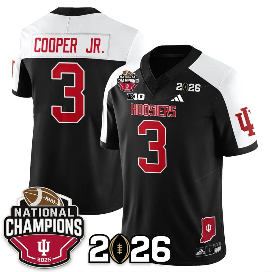 Omar Cooper Jr Jersey #3 Indiana Hoosiers 2025 National Champions V3 Stitched