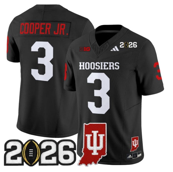 Alternative view of Omar Cooper Jr Jersey #3 Indiana Hoosiers 2026 CFP Final Indiana State Stitched