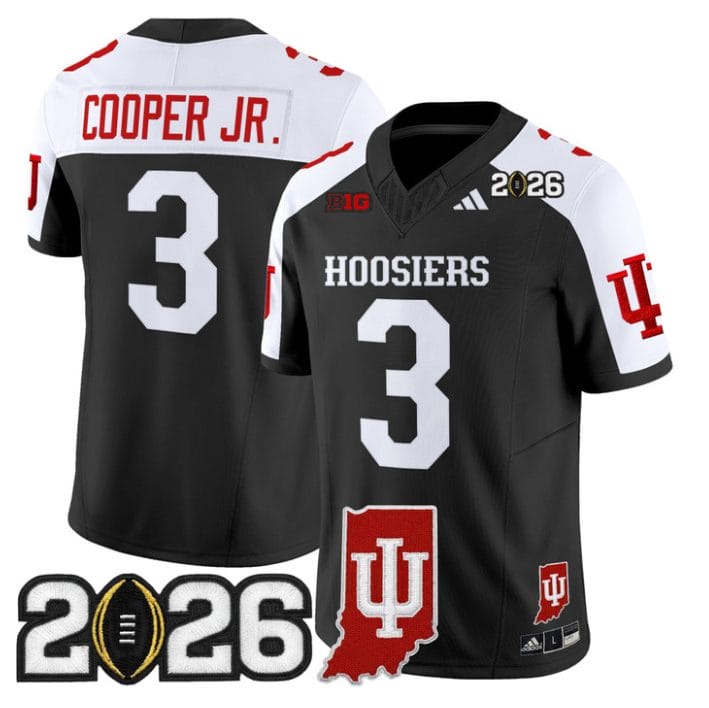 Omar Cooper Jr Jersey #3 Indiana Hoosiers 2026 CFP Final Indiana State Stitched