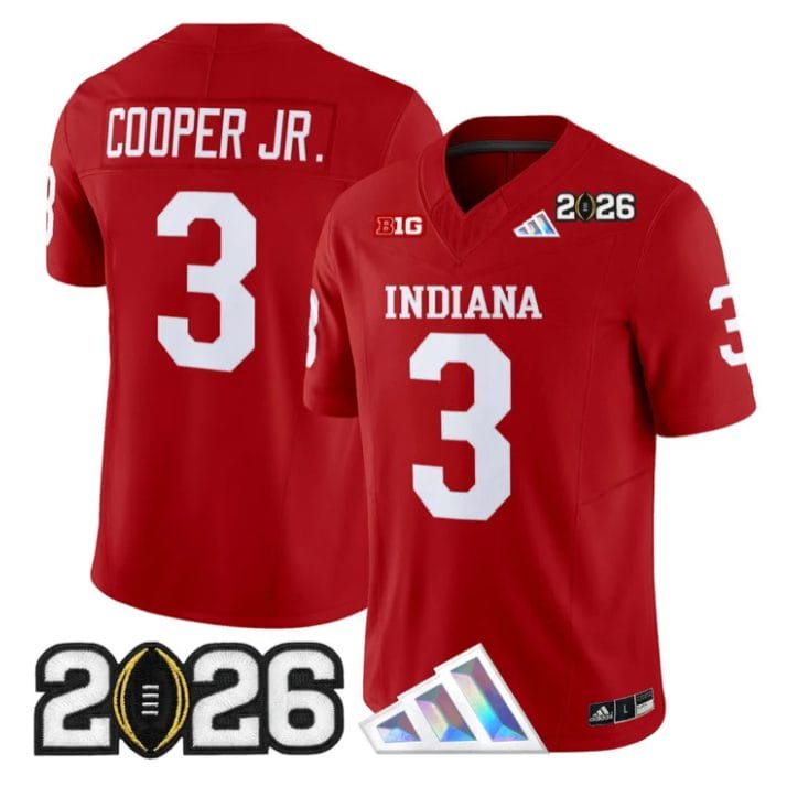 Omar Cooper Jr Jersey #3 Indiana Hoosiers 2026 CFP Final V3 Stitched - Image 4