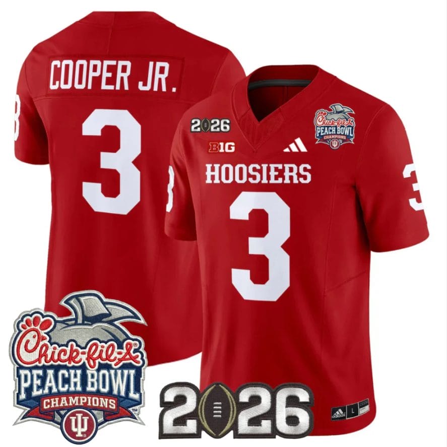 Omar Cooper Jr Jersey #3 Indiana Hoosiers 2026 Peach Bowl Champions Stitched - Image 4
