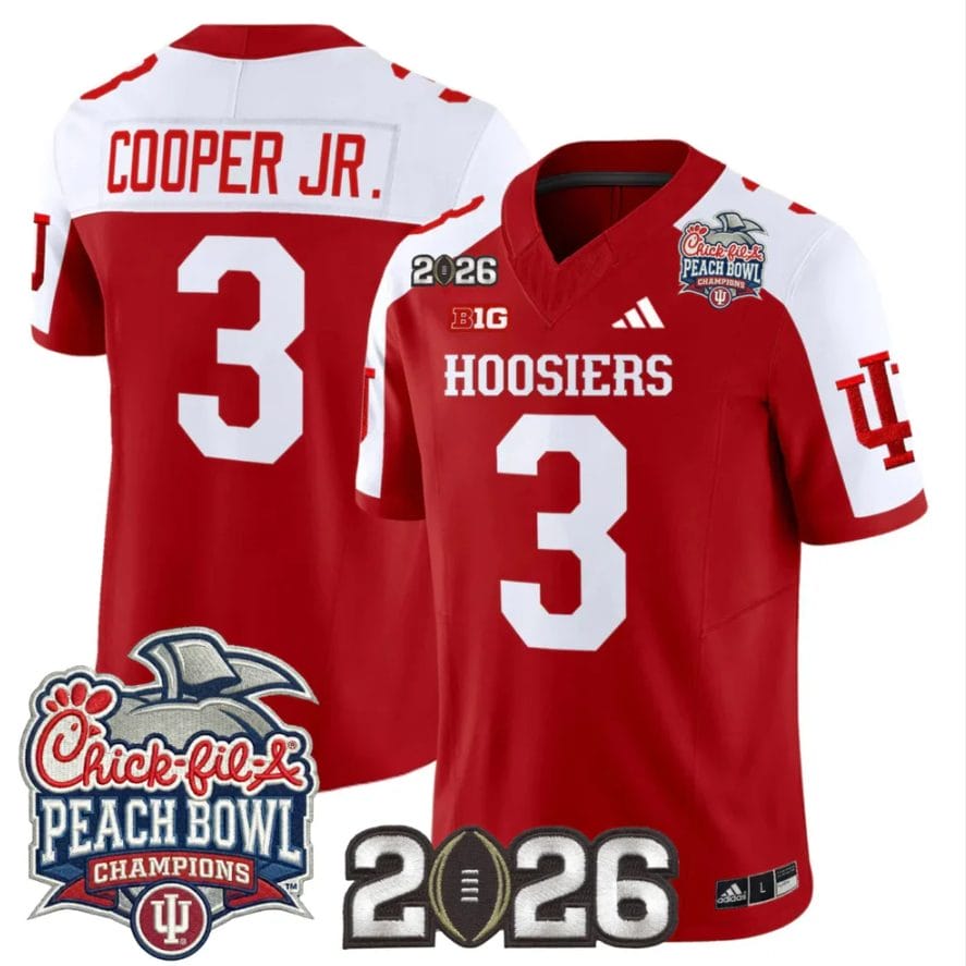 Omar Cooper Jr Jersey #3 Indiana Hoosiers 2026 Peach Bowl Champions Stitched - Image 3