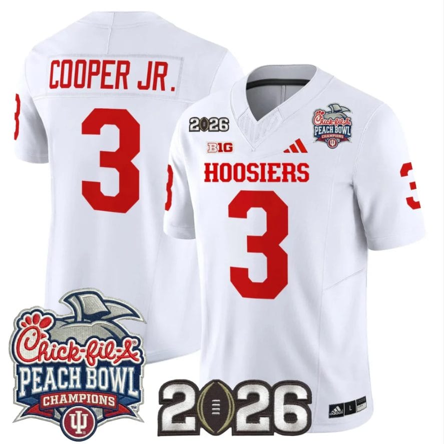 Omar Cooper Jr Jersey #3 Indiana Hoosiers 2026 Peach Bowl Champions Stitched - Image 5