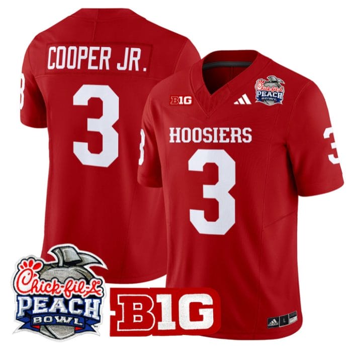 Omar Cooper Jr Jersey #3 Indiana Hoosiers 2026 Peach Bowl Patch Stitched - Image 4