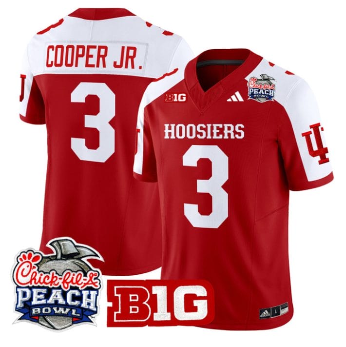 Omar Cooper Jr Jersey #3 Indiana Hoosiers 2026 Peach Bowl Patch Stitched - Image 3