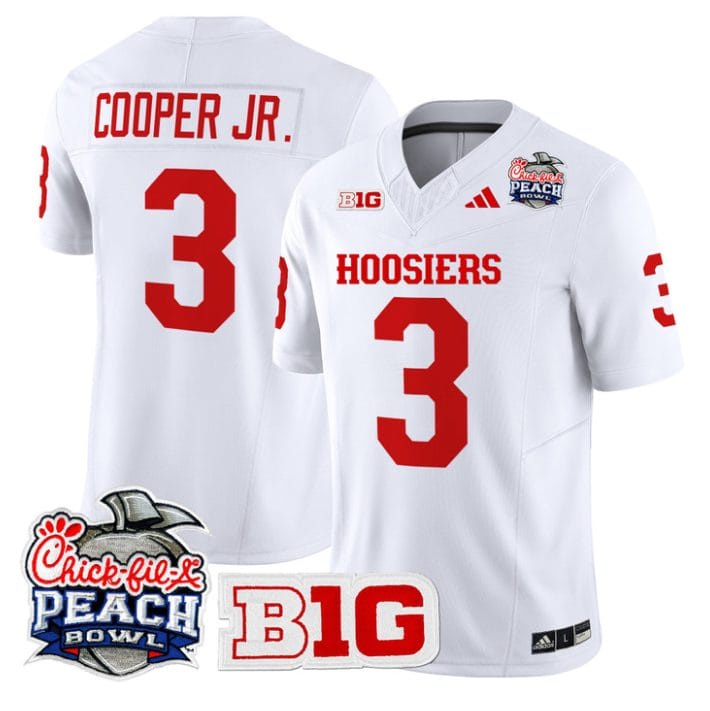 Omar Cooper Jr Jersey #3 Indiana Hoosiers 2026 Peach Bowl Patch Stitched - Image 5