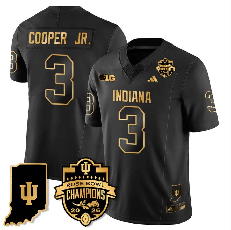 Alternative view of Omar Cooper Jr Jersey #3 Indiana Hoosiers 2026 Rose Bowl Champions Stitched