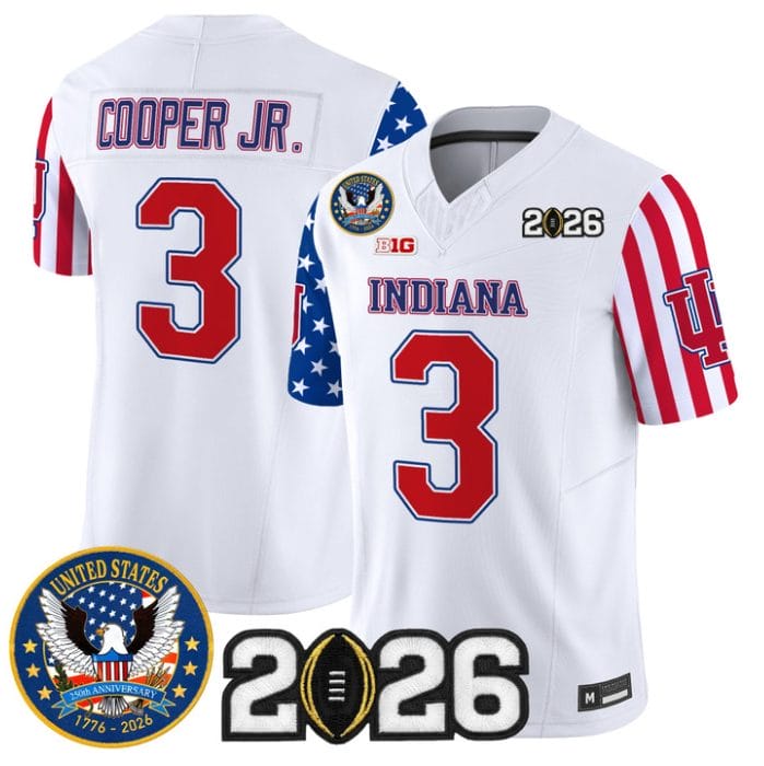 Omar Cooper Jr Jersey #3 Indiana Hoosiers America 250 Edition 2026 CFP Stitched - Image 3