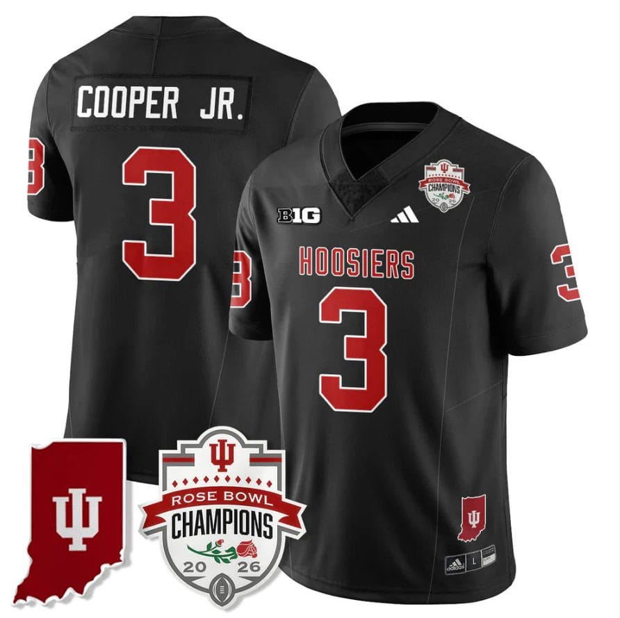 Alternative view of Omar Cooper Jr Jersey #3 Indiana Hoosiers Rose Bowl Champions Stitched