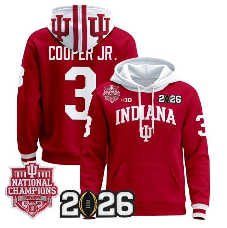 Omar Cooper Jr Pullover Hoodie #3 Hoosiers 2025 National Champions Stitched - Image 4
