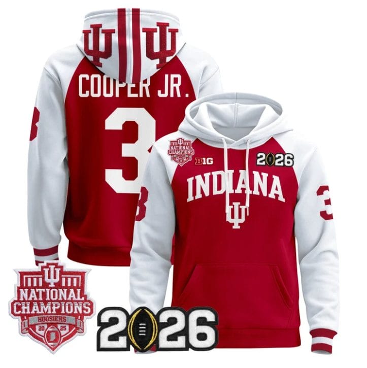 Omar Cooper Jr Pullover Hoodie #3 Hoosiers 2025 National Champions Stitched - Image 3