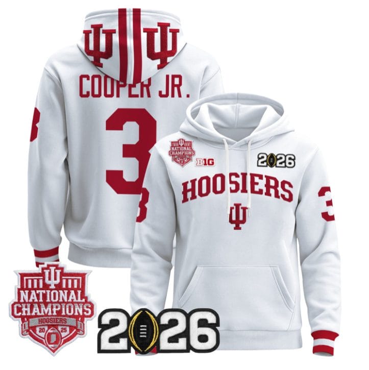 Omar Cooper Jr Pullover Hoodie #3 Hoosiers 2025 National Champions Stitched - Image 5