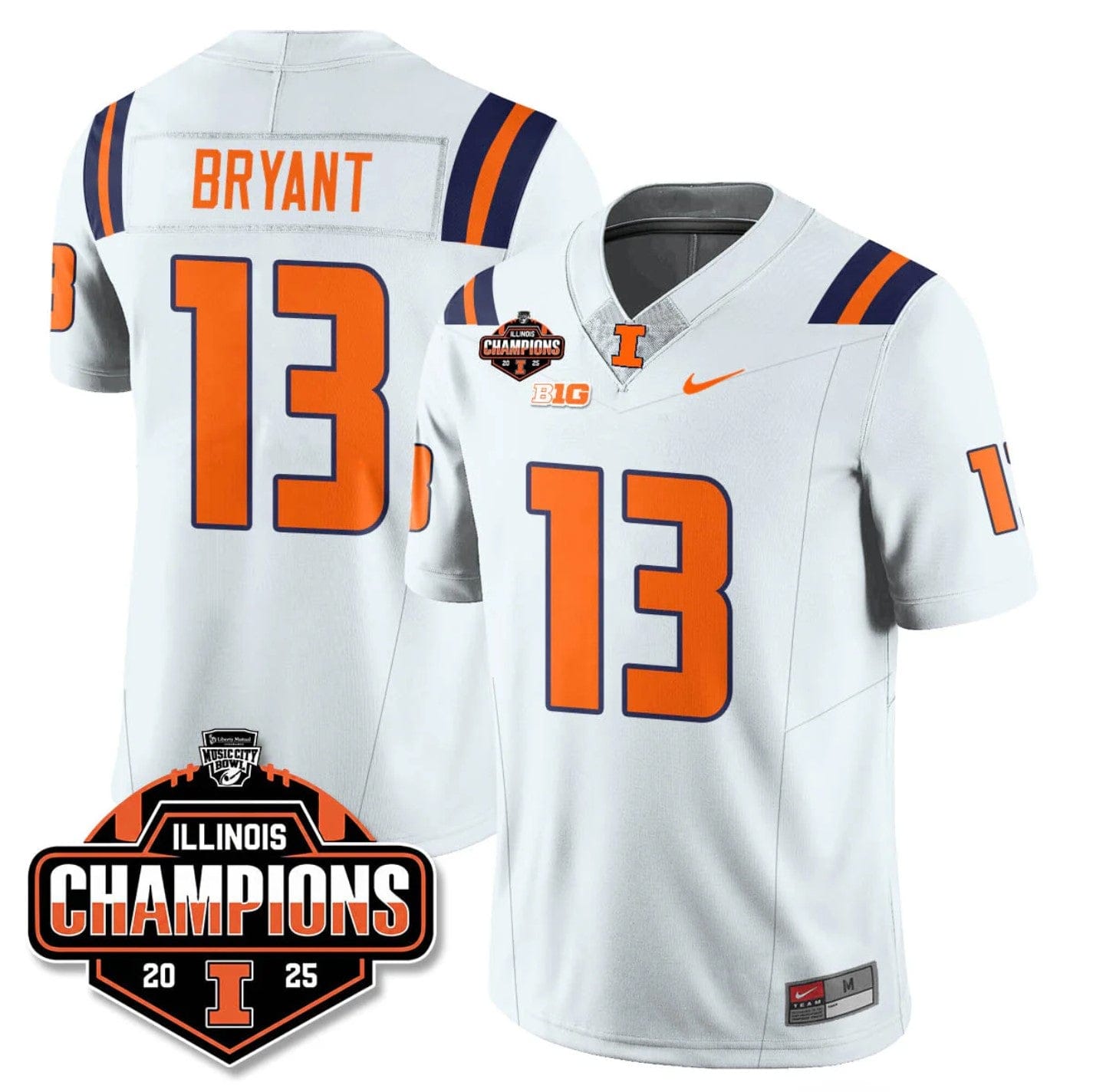 Pat Bryant Jersey #13 Illinois Fighting 2025 Music City Bowl Champions Stitched - Image 5