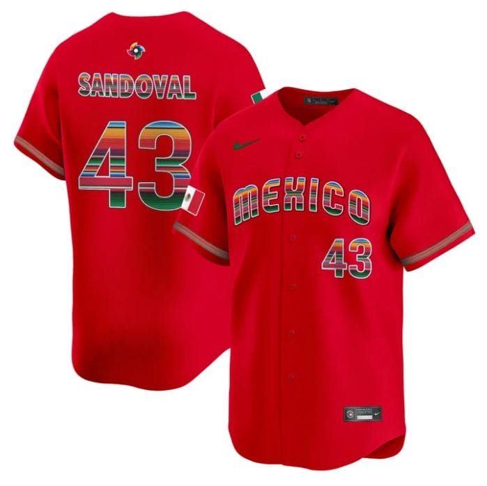 Patrick Sandoval Jersey #43 Team Mexico 2026 World Baseball Serape Edition Atitched - Image 4