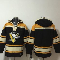 Pittsburgh Penguins Blank Black Lace-Up Pullover Hoodie