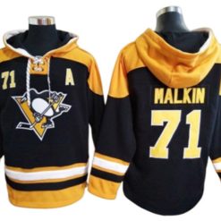 Pittsburgh Penguins #71 Evgeni Malkin Black Ageless Must-Have Lace-Up Pullover Hoodie
