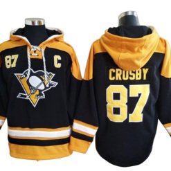Pittsburgh Penguins #87 Sidney Crosby Black Ageless Must-Have Lace-Up Pullover Hoodie