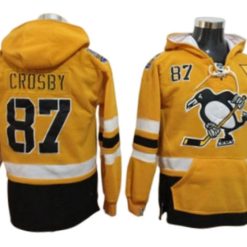 Pittsburgh Penguins #87 Sidney Crosby One Front Pocket Pullover Hoodie - Yellow