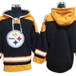 Pittsburgh Steelers Black Ageless Must-Have Lace-Up Pullover Hoodie