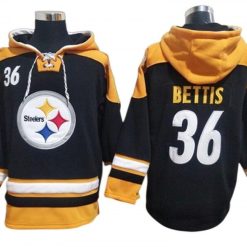 Pittsburgh Steelers #36 Jerome Bettis Black Ageless Must-Have Lace-Up Pullover Hoodie