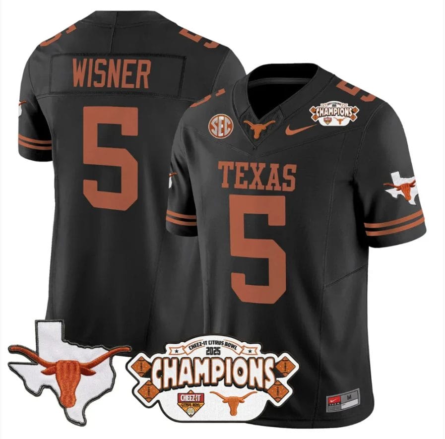 Quintrevion Wisner Jersey #5 Texas 2025 State Map Citrus Bowl Champions - Image 2