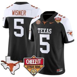Quintrevion Wisner Jersey #5 Texas Longhorns 2025 State Map Citrus Bowl Stitched