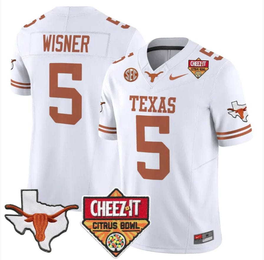 Quintrevion Wisner Jersey #5 Texas Longhorns 2025 State Map Citrus Bowl Stitched - Image 5