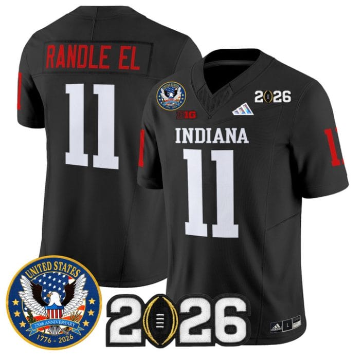 Alternative view of Randle El Jersey #11 Hoosiers United States 250th Patch V2 Stitched