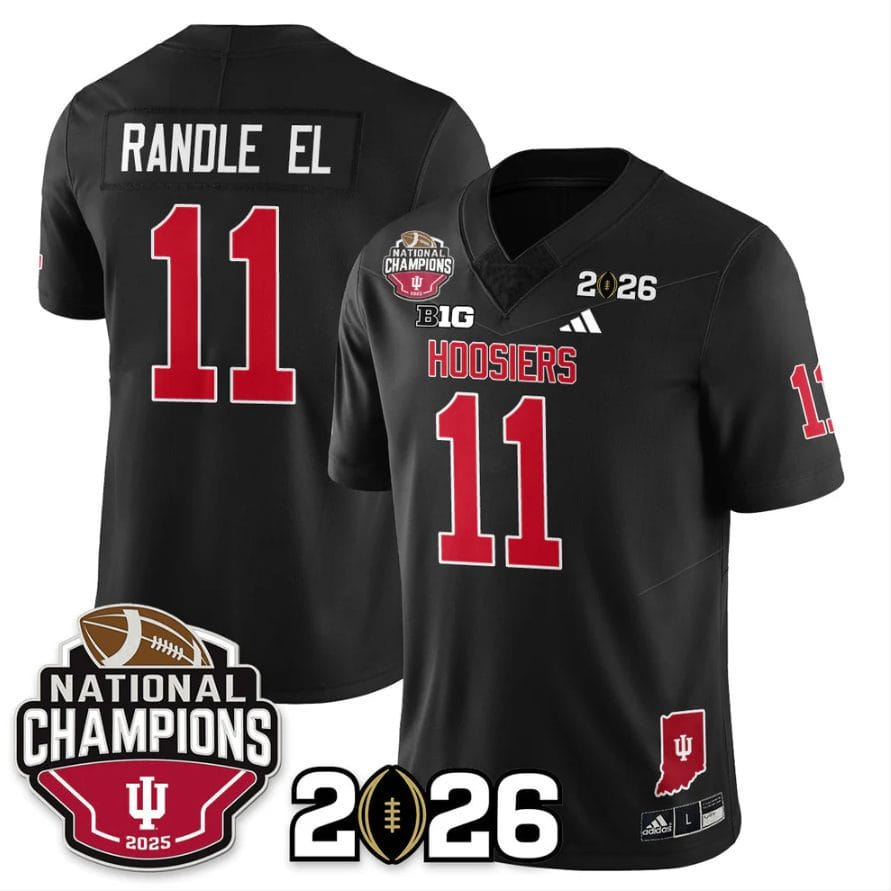 Alternative view of Randle El Jersey #11 Indiana Hoosiers 2025 National Champions V3 Stitched