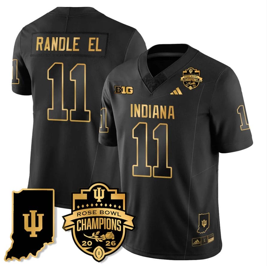 Alternative view of Randle El Jersey #11 Indiana Hoosiers 2026 Rose Bowl Champions Patch Stitched