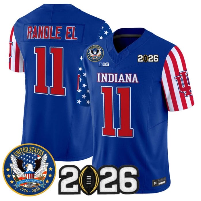 Alternative view of Randle El Jersey #11 Indiana Hoosiers America 250 Edition 2026 CFP Stitched