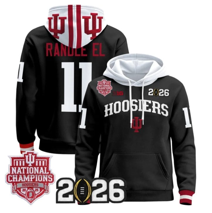 Alternative view of Randle El Pullover Hoodie #11 Hoosiers 2025 National Champions Stitched