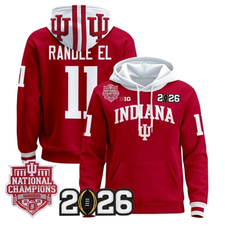 Randle El Pullover Hoodie #11 Hoosiers 2025 National Champions Stitched - Image 4