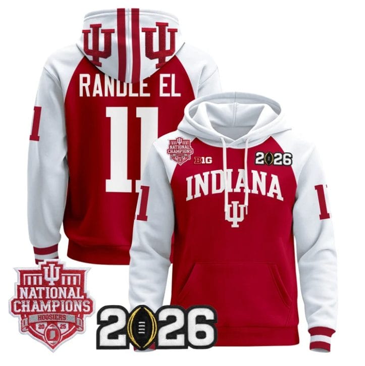 Randle El Pullover Hoodie #11 Hoosiers 2025 National Champions Stitched - Image 3
