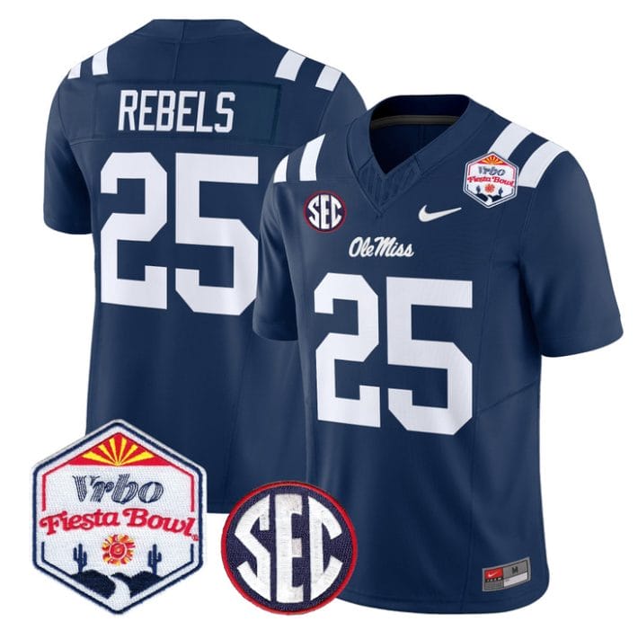 Alternative view of Rebels Jersey #25 Ole Miss Rebels 2026 Fiesta Bow Vapor Stitched