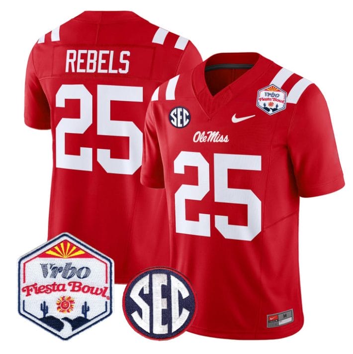 Rebels Jersey #25 Ole Miss Rebels 2026 Fiesta Bow Vapor Stitched - Image 4