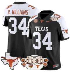 Ricky Williams Jersey #34 Texas 2025 State Map Citrus Bowl Champions Stitched