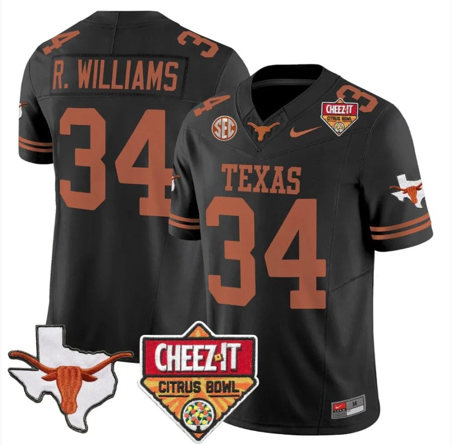 Ricky Williams Jersey #34 Texas Longhorns 2025 State Map Citrus Bowl Stitched - Image 2