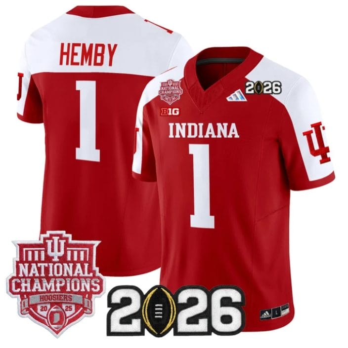 Roman Hemby Jersey #1 Hoosiers 2025 National Champions 2026 Patch Stitched - Image 3
