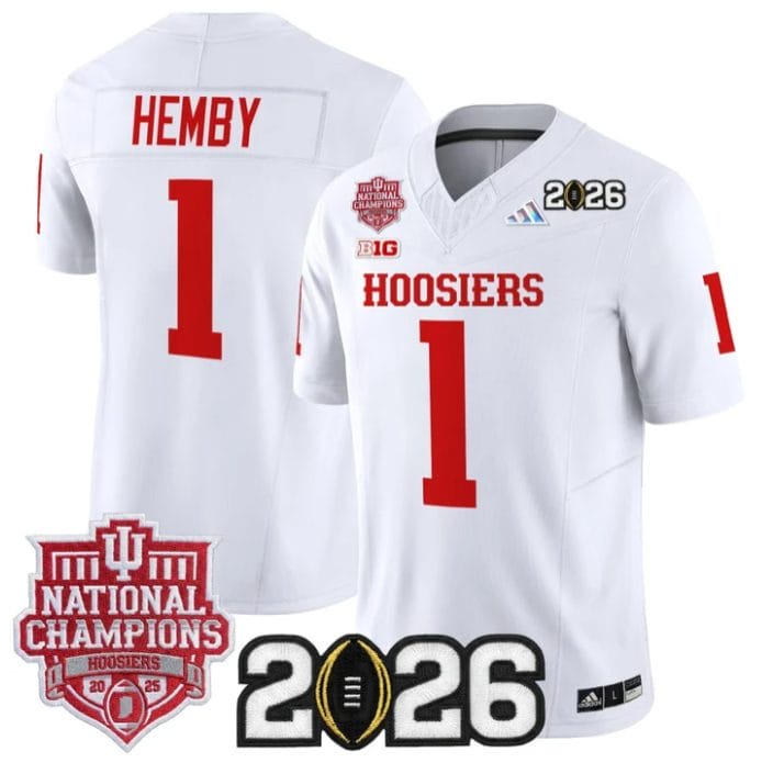 Roman Hemby Jersey #1 Hoosiers 2025 National Champions 2026 Patch Stitched - Image 5