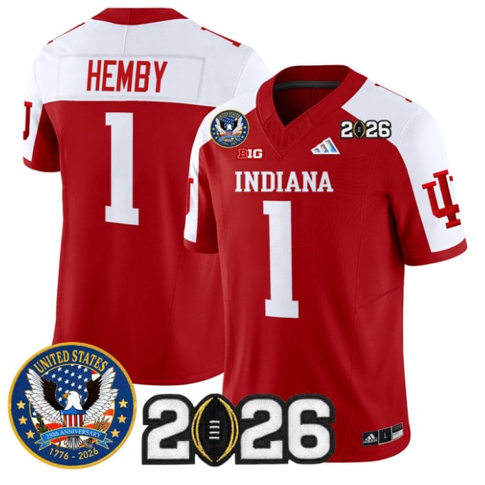 Roman Hemby Jersey #1 Hoosiers United States 250th Patch V2 Stitched - Image 3